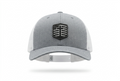 Truckers Hat with Cross and Flag Leather Patch