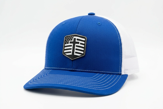 Cross Flag White Leather Patch