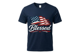 Blessed American Flag Front Logo